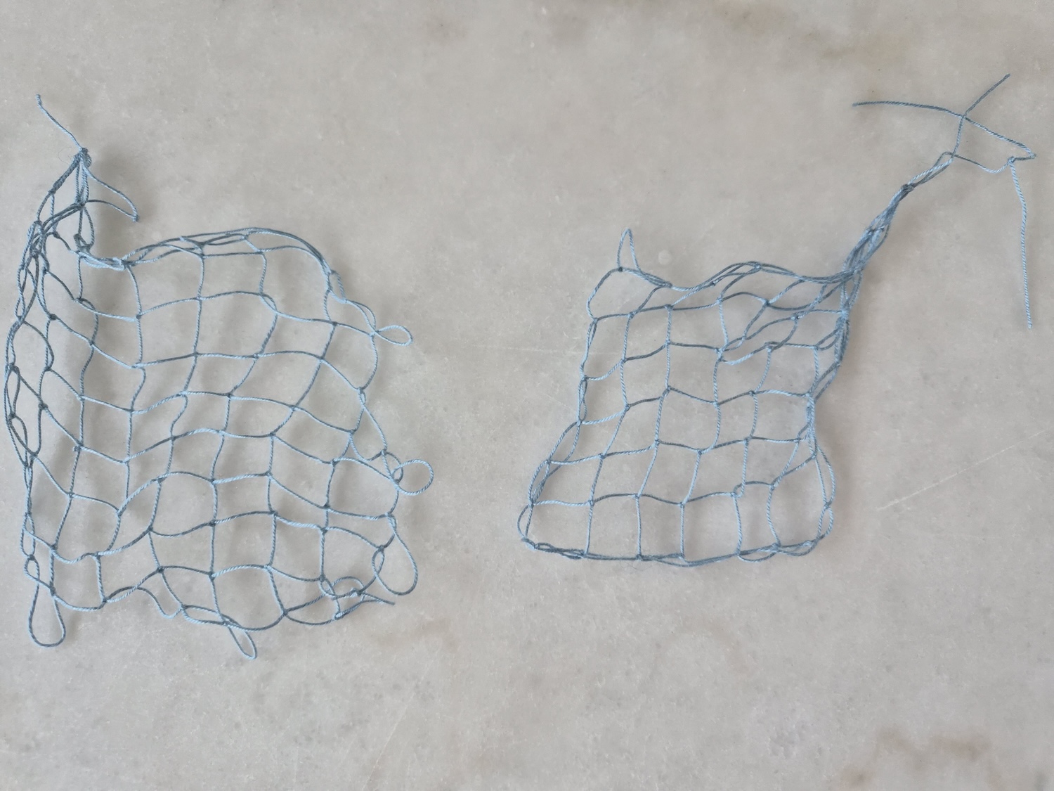 Two tied nets using the filet lace kit