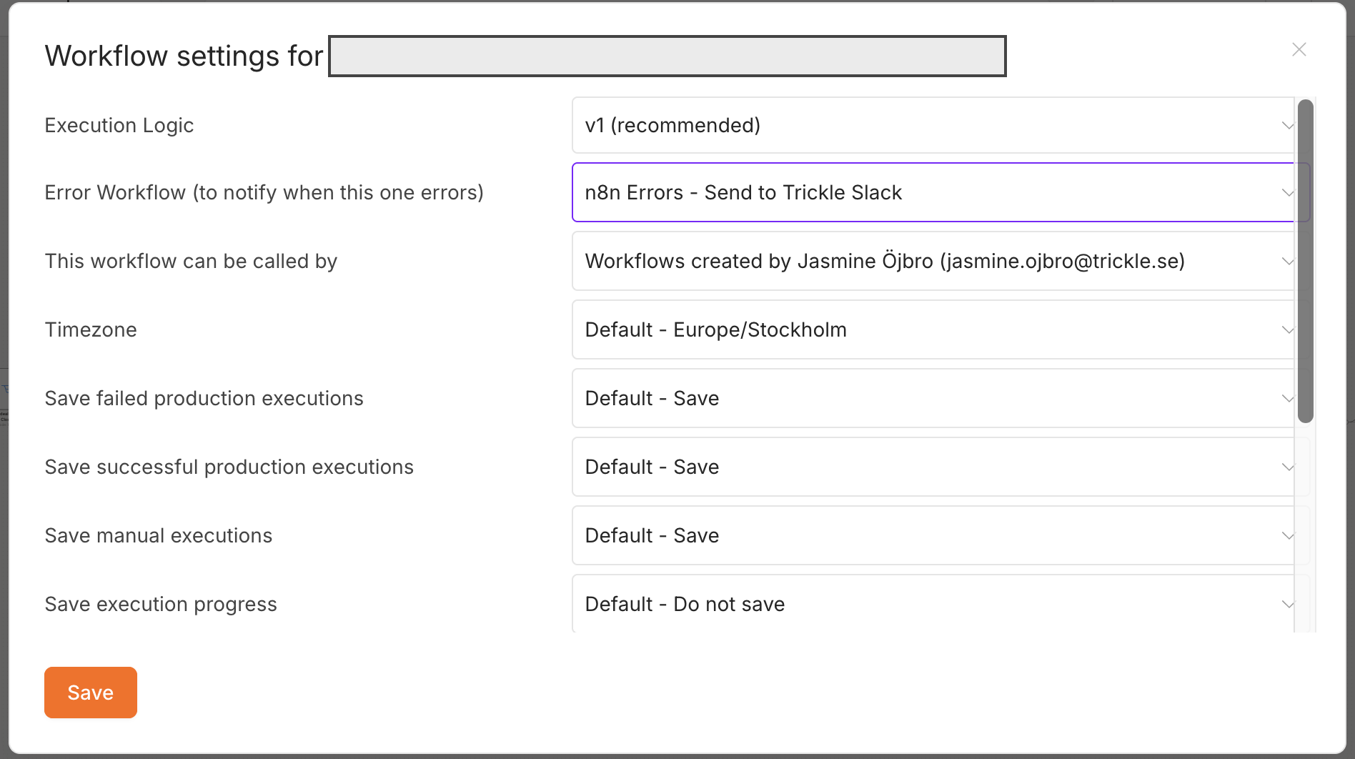 Error settings in the workflow so it knows which other flow to trigger if something goes wrong
