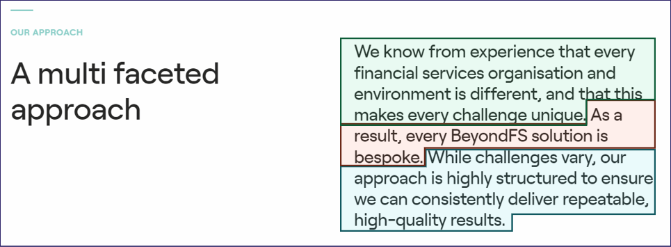 A screenshot of a long paragraph of just three sentences. Difficult to read and understand.