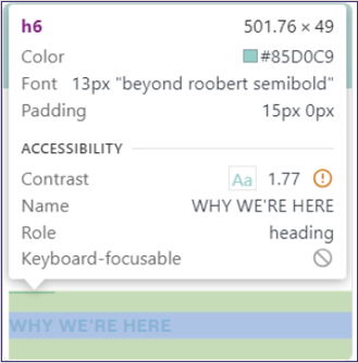 Looking at the page code using right click > Inspect.